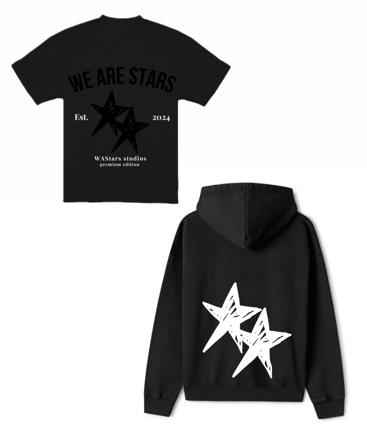 hoodie/t-shirt black/white
