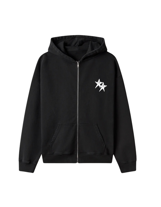 Hoodie zipper black/white